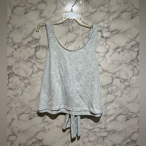 𝅺Topshop Tie Back tank Top sleeveless Heather Grey - Picture 3 of 10